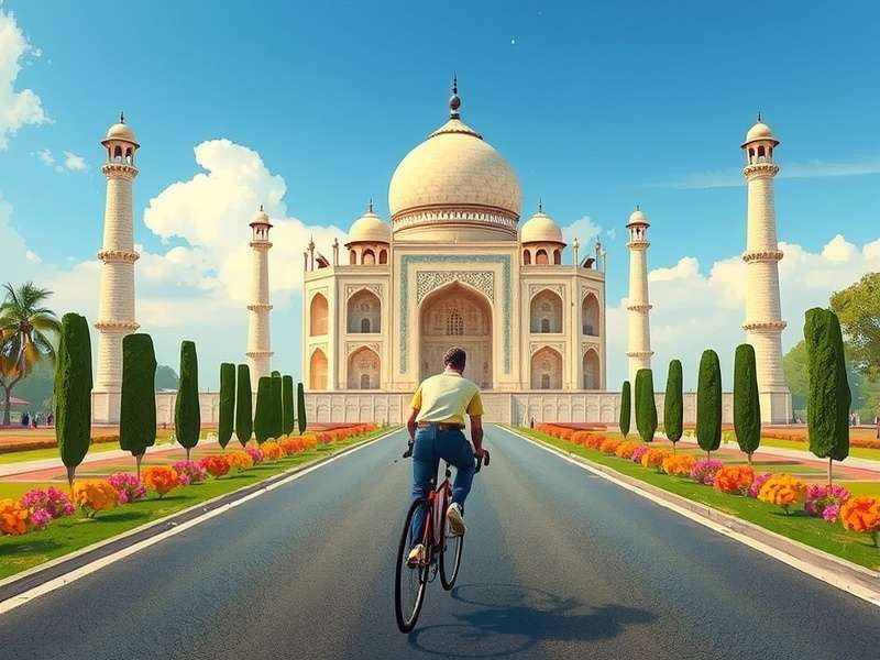 Taj Mahal Cycling Dash - Race to Glory Taj Mahal Cycling Dash Game Cover